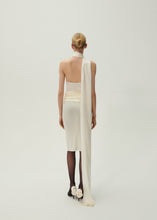 Load image into Gallery viewer, Silk wrap neck top in cream
