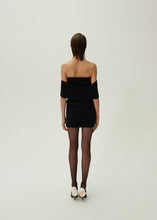 Load image into Gallery viewer, Ruched v neck wrap blouse in black
