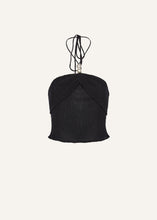 Load image into Gallery viewer, Pearl halterneck tube top in black
