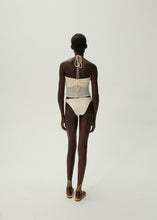 Load image into Gallery viewer, Pearl halterneck tube top in cream
