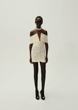 Load image into Gallery viewer, V neck ruched dress in cream
