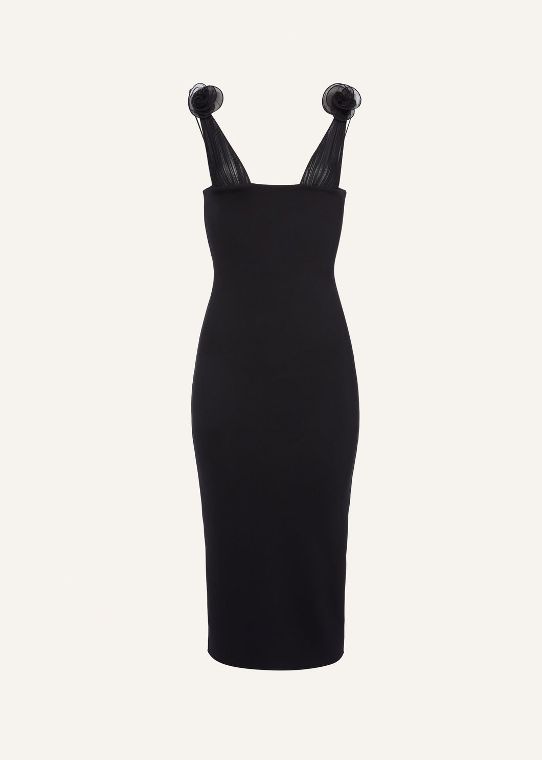 Muslin straps tube dress in black