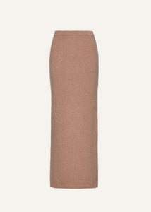 Mohair midi skirt in caramel