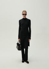 Load image into Gallery viewer, High neck knit midi dress in black
