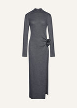 Load image into Gallery viewer, High neck knit maxi dress in grey
