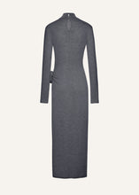 Load image into Gallery viewer, High neck knit maxi dress in grey
