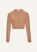 Load image into Gallery viewer, Cropped mohair cardigan in caramel
