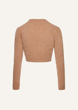 Load image into Gallery viewer, Cropped mohair cardigan in caramel
