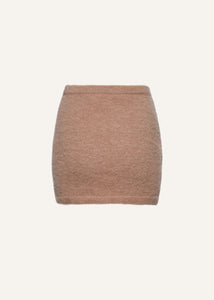 Mohair mini skirt in caramel