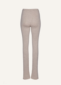 Flared knitwear pants in beige