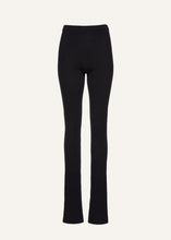 Load image into Gallery viewer, Flared knitwear pants in black
