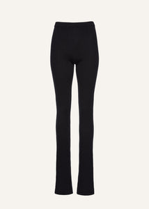 Flared knitwear pants in black