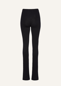 Flared knitwear pants in black