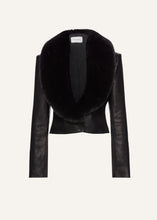 Load image into Gallery viewer, Demi fitted leather jacket in black
