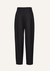 Tapered wool trousers in black