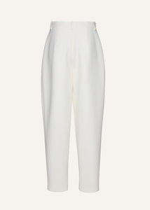 Tapered wool trousers in cream