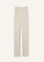 Load image into Gallery viewer, Wide leg bouclé pants in beige
