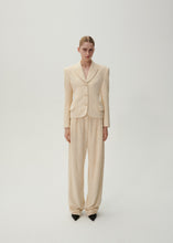 Load image into Gallery viewer, Wide leg bouclé pants in beige
