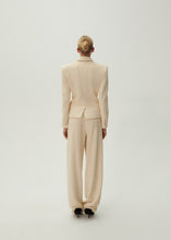 Load image into Gallery viewer, Wide leg bouclé pants in beige
