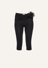 Load image into Gallery viewer, Waist wrap cropped jersey leggings in black
