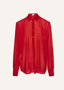 Sheer classic shirt in red