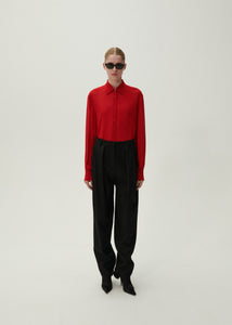 Sheer classic shirt in red