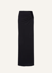 Hip plunge maxi skirt in black