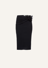 Load image into Gallery viewer, Waist wrap midi skirt in black
