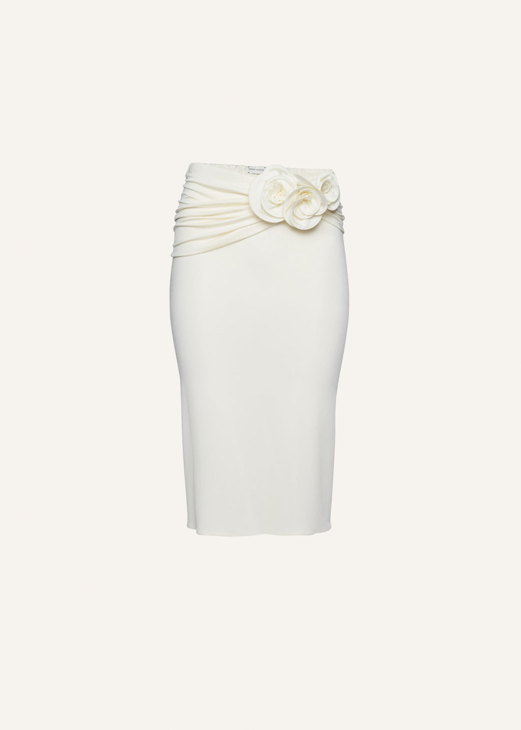 Waist wrap midi skirt in cream