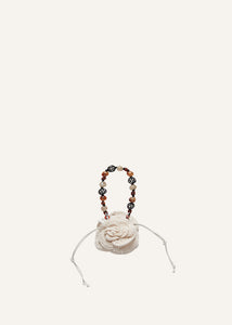 Small Magda bag beads strap in cream crochet