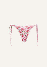 Load image into Gallery viewer, High-waist string tie swim bottom in pink print
