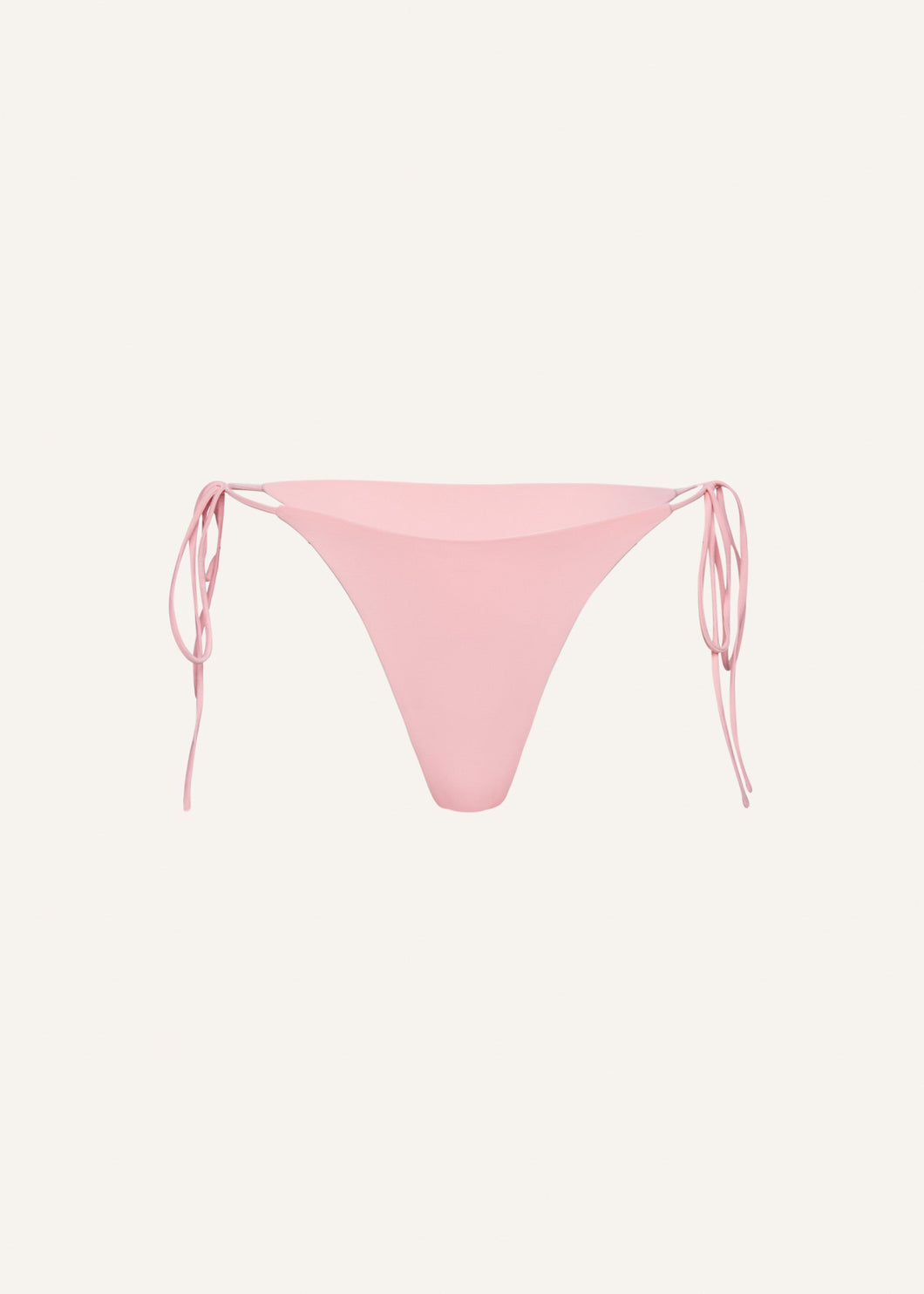 High-waist string tie swim bottom in pink