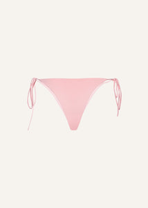 High-waist string tie swim bottom in pink