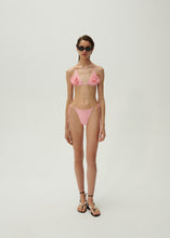 Load image into Gallery viewer, High-waist string tie swim bottom in pink
