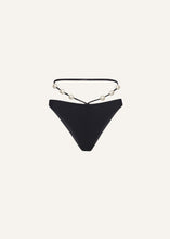 Load image into Gallery viewer, High waist pearl swim bottom in black
