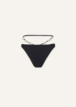 Load image into Gallery viewer, High waist pearl swim bottom in black
