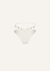 High waist pearl swim bottom in cream