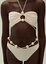 Load image into Gallery viewer, High waist pearl swim bottom in cream
