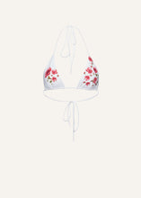 Load image into Gallery viewer, Floral strappy triangle bikini top in cream print
