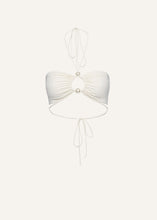 Load image into Gallery viewer, Halterneck pearl bandeau top in cream
