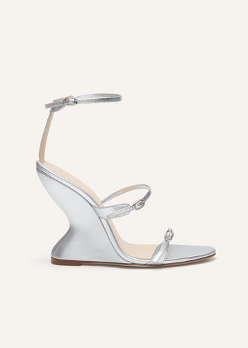 RE24 WEDGE SANDALS LEATHER METALLIC