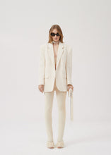 Load image into Gallery viewer, Tailored oversized handwoven blazer in cream
