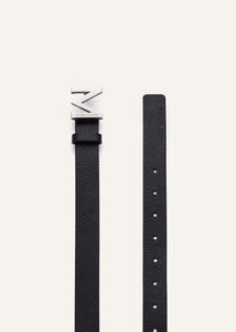 M logo belt in black leather