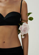 Load image into Gallery viewer, Rose sweetheart bra top in black
