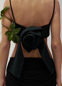 Rose sweetheart bra top in black