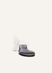 SS24 FLAT SANDALS PVC BLACK CREAM