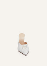 Load image into Gallery viewer, SS24 HIGH MULES SATIN PEARLS CREAM
