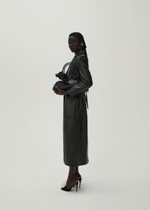 SS24 LEATHER 03 COAT BLACK