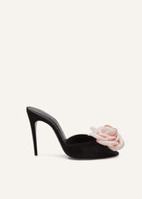 Load image into Gallery viewer, SS24 PEEP TOE MULES SUEDE BLACK PINK
