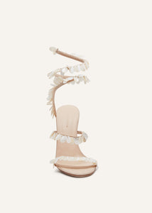 SS24 SPIRAL SANDALS SUEDE PEARLS BEIGE